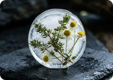 Ледяные шайбы из чабреца и ромашки